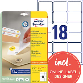 Etikett AVERY avtagb 63,5x46,6mm 540/fp