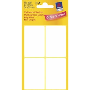 Etiketter Avery hvide 54x35 mm, FSC Mix, 24 stk