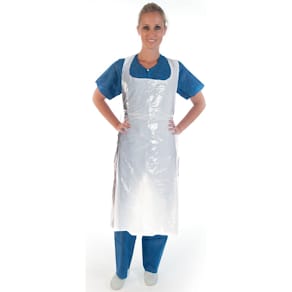 Engangsforklæder 25 my LDPE, hvid, 75x140 cm, 100 stk