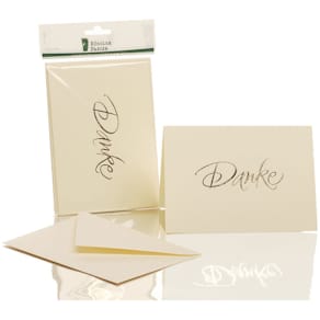 Danksagungskarte Rössler, B6 hoch doppelt, 5/5, chamois