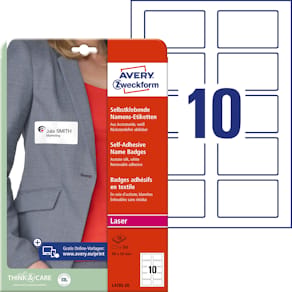 Self-adhesive name badge 80x50 (200)