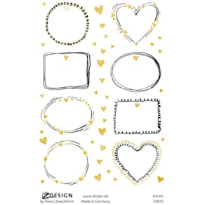 Haushaltsetiketten Avery Zweckform Doodle Style, 16 Stück, bunt