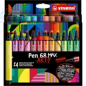 Viltstift STABILO Pen 68 MAX ARTY, etui van 24 stuks, assorti