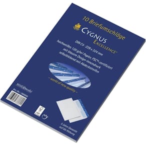 Briefhülle CYGNUS EXCELLENCE C4, haftklebend, hochweiß, 120 g/m²,