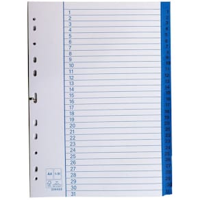 Pappersregister A4 1-31 10/fp