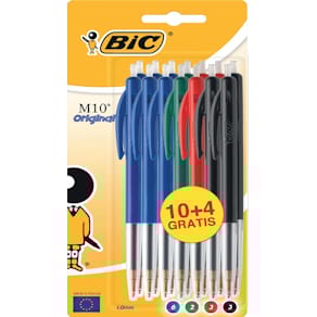 Balpen Bic M10 Clic, 0,4 mm, medium punt, geassorteerde kleuren, 