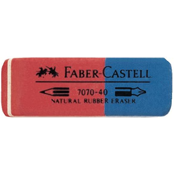 Viskelær FABER CASTELL 7070 rød/blå 40st