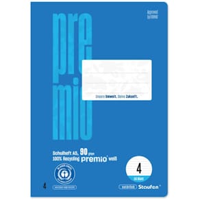 Schulheft Staufen Premio, Lineatur 4, A5, 16 Blatt, liniert