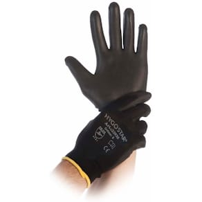 Arbejdshandsker nylon med PU-belægning, sort, str. 8/M, 12 par