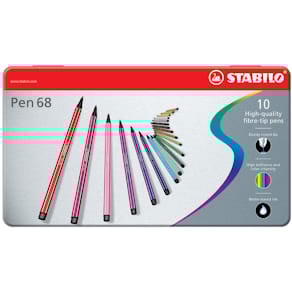 Fasermaler STABILO Pen 68, Etui, 10 Stück
