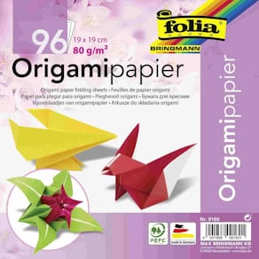 Faltblatt Folia Origamipapier, 19x19 cm, 12 Farben