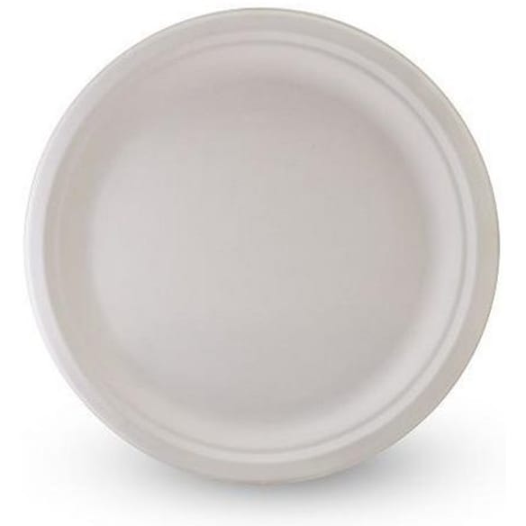 Tallerken bagasse fiber 22cm hvit (50) 12frp