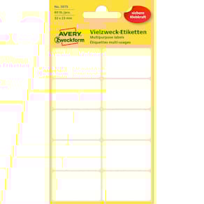 Etiketten Avery Zweckform, 32 x 23 mm, 60 St., weiß