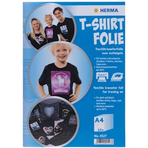 Transferfolie HERMA Inkjet, A4, 10 Blatt, für dunkle Textilien