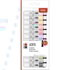 Acrylfarbset Marabu Color Pastel, 12-tlg.