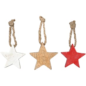 Weihnachtsanhänger Stern Mangoholz, sortiert