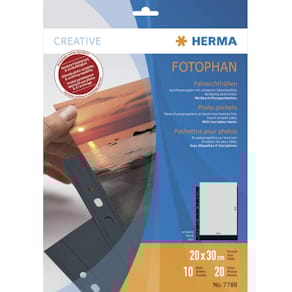 Fotosichthülle HERMA, 20x30 cm, schwarz, 10 Stück