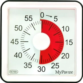 Timer Koncentrationsklocka 8x8cm svart