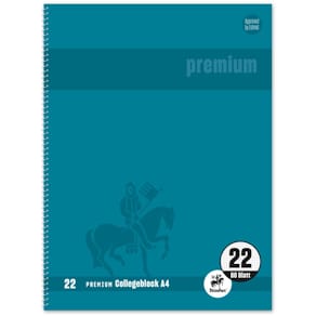 Collegeblock Staufen Premium, A4, 80 Blatt, Lineatur 22, grün