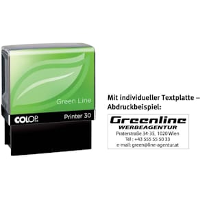 Stempel COLOP Printer 30 Green Line, mit Stempelplatte
