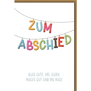 Abschiedskarte Noname, geprägt, bunt, inkl. Umschlag