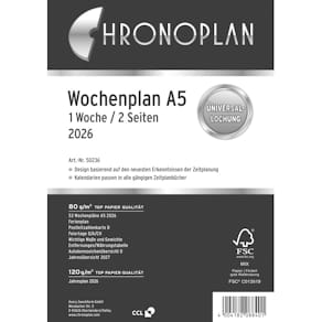 Kalendereinlage Chronoplan Wochenplan A5 2026