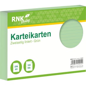 Karteikarte RNK, A5, 100 St., grün