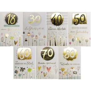 Geburtstagskarte Apollo Zahl 10, 10 Motive sortiert, inkl. Umschl