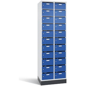 Verteilerschrank CP Serie 8170, 2 Abteile, 11 Fächer, grau/blau