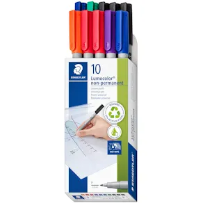 Märkpenna Lumocolor Non-P 0,6mm ass (10)