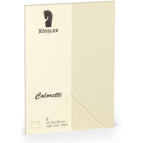 Briefumschläge Rössler Coloretti, C6, 5 Stück, creme