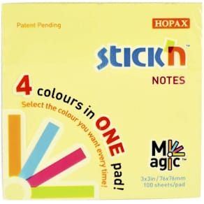 Notesblokke BNT Magic Notes 76x76 mm, assorteret, 12 stk