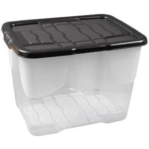 Ablagebox STRATA XW199, transparent/schwarz, 10 l, A4, mit Deckel