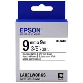 Tape LK-3WBN 9mmx9m black/white