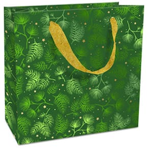 Geschenktragetasche BRAUN + COMPANY X-mas Twigs, grün