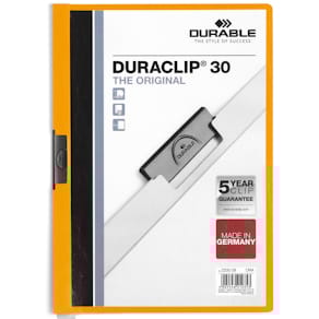 Klemmmappe Durable Duraclip, A4, orange