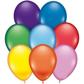 Luftballon KARALOON, 8 Stück, farbig sortiert, 23–25 cm, helium-­