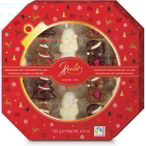 Chocolade kerstfiguurtjes Hamlet, doos van 195 g