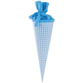 Schultüte Goldbuch, 35 cm, Karo, blau