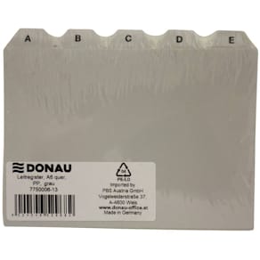 Leitregister DONAU PP, A6 quer, grau, A-Z, 25-teilig