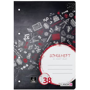Heft LANDRE A4 Lineatur 38, 16 Blatt, kariert mit Rand