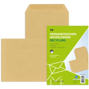 Versandtasche Mailmedia, B5, nassklebend, 90 g/m², braun