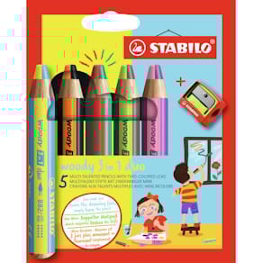 Farbstifte STABILO woody 3 in 1 duo, 5 St., sortiert
