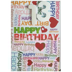 Geburtstagskarte Apollo Zahl 13, sortiert, 5 Stück (Kinder)