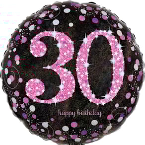 Folienballon Amscan Happy Birthday 30, pink