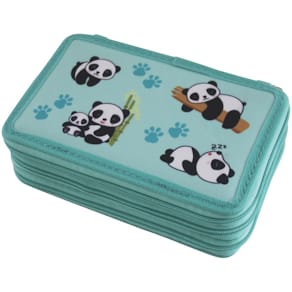 Schüleretui DONAU Motiv Panda, 3-fach, gefüllt, bunt