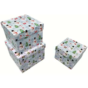 Geschenkkarton Weihnachten, Kind Schneemann