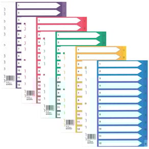 Register DONAU Fresh Colours A4 1-12, sortiert, 10 Stück