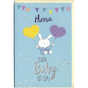 Glückwunschkarte Freudiges Ereignis, blau