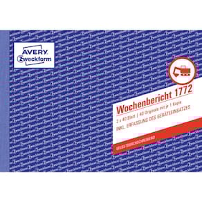 Wochenbericht Avery Zweckform 1772, A5, 2 x 40 Blatt, SD